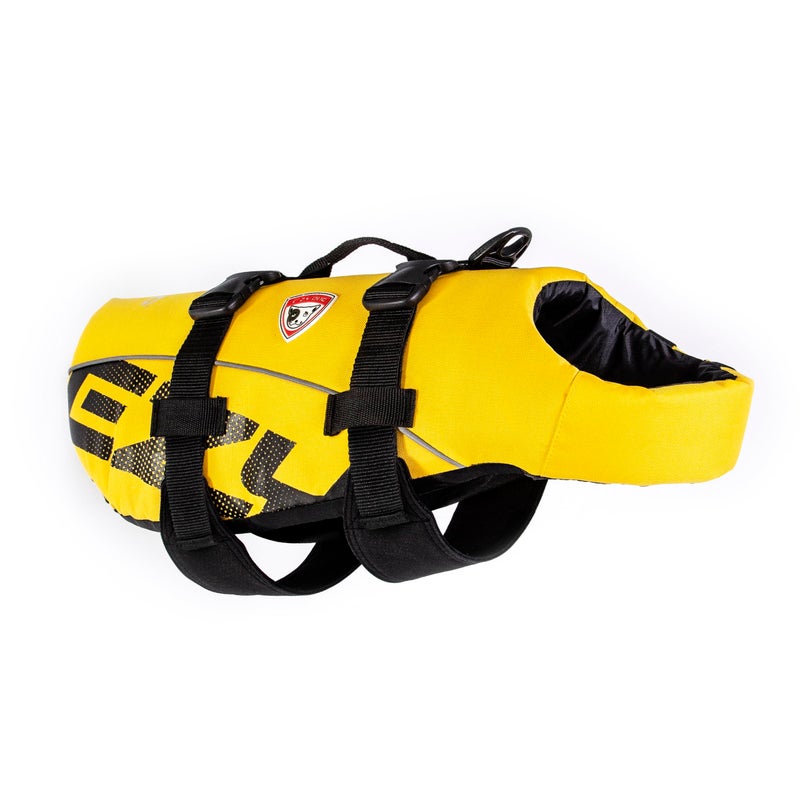 Ezydog DFD Dog Life Jacket - Adjustable Swimming Safety Vest with Reflective Trim & Durable Grab Handle - 50% More Flotation Material - Small, Yellow - Image 1